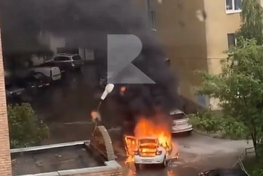 В центре Рязани сгорел автомобиль
